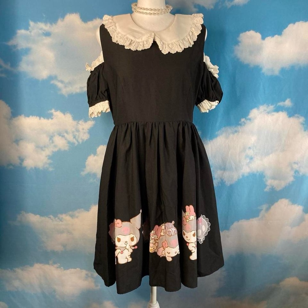 Kuromi Sanrio Cold Shoulder Ank Rouge Dress